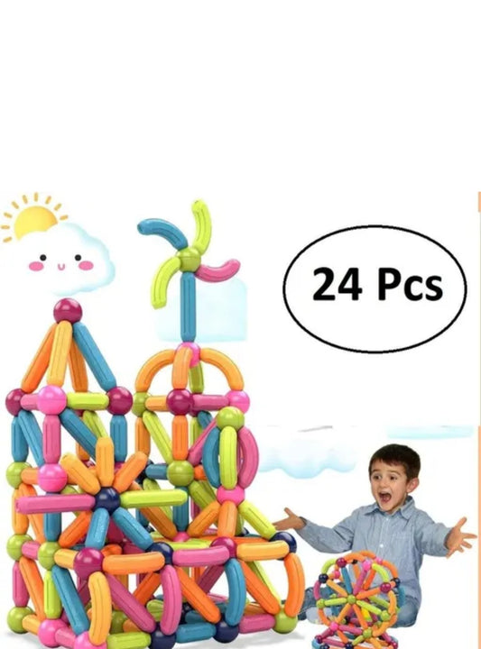 Magnetic Construction Sticks – 24-Piece Set