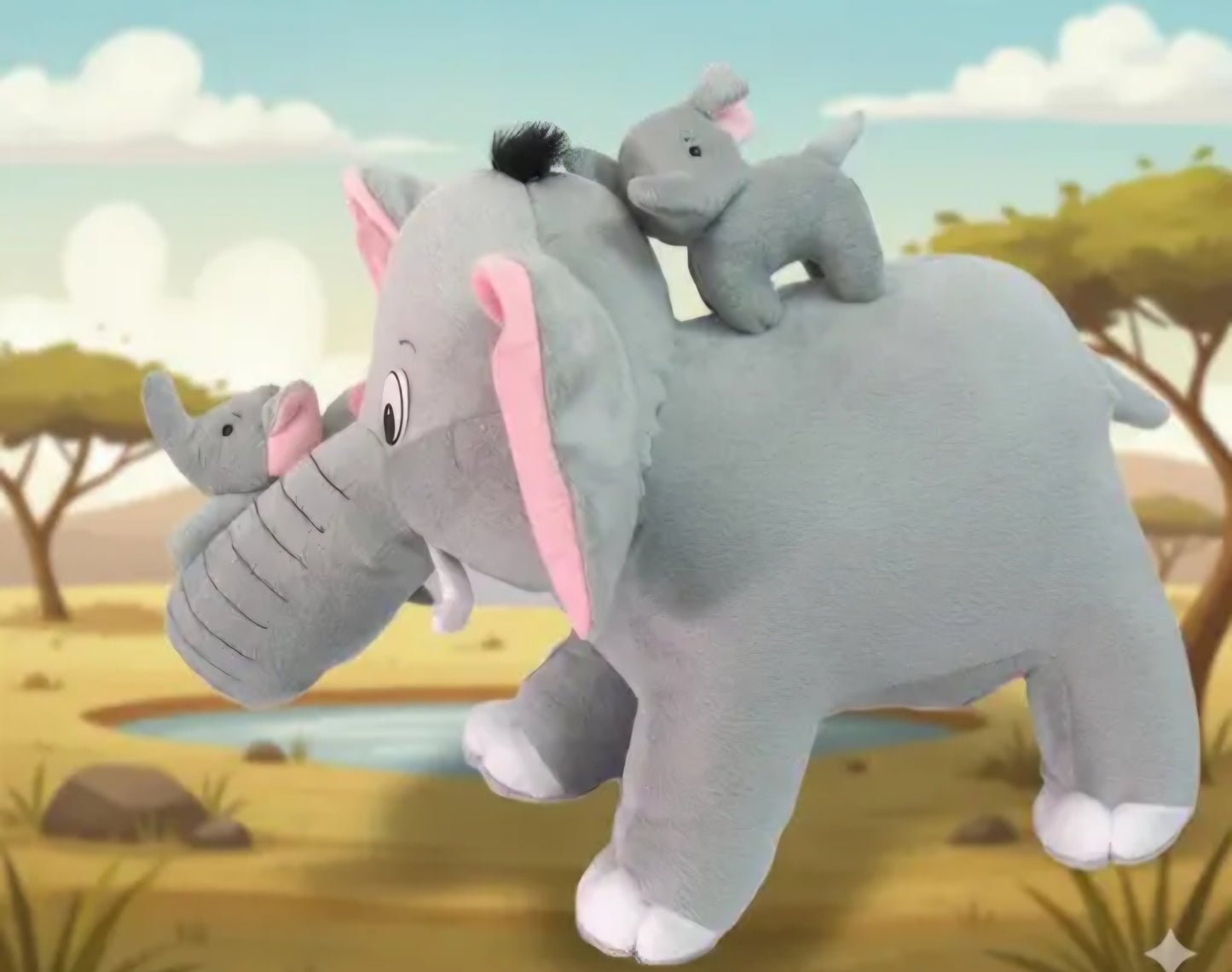 Mother & Baby Elephant Soft Toy – Cuddly, Comforting, and Your Toddler’s Bestie