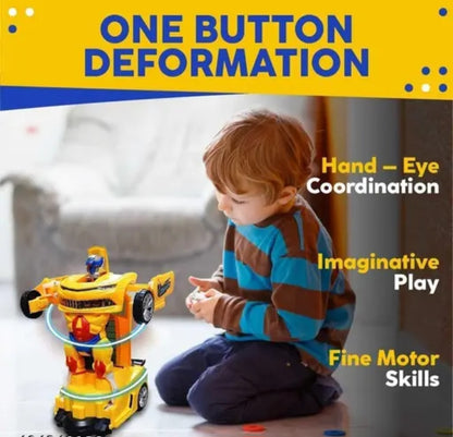 Auto Transformation Robot Car – High-Speed Action with LED Lights & Real Engine Sound