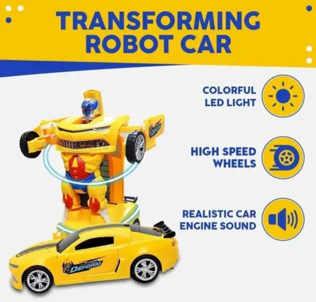 Auto Transformation Robot Car – High-Speed Action with LED Lights & Real Engine Sound
